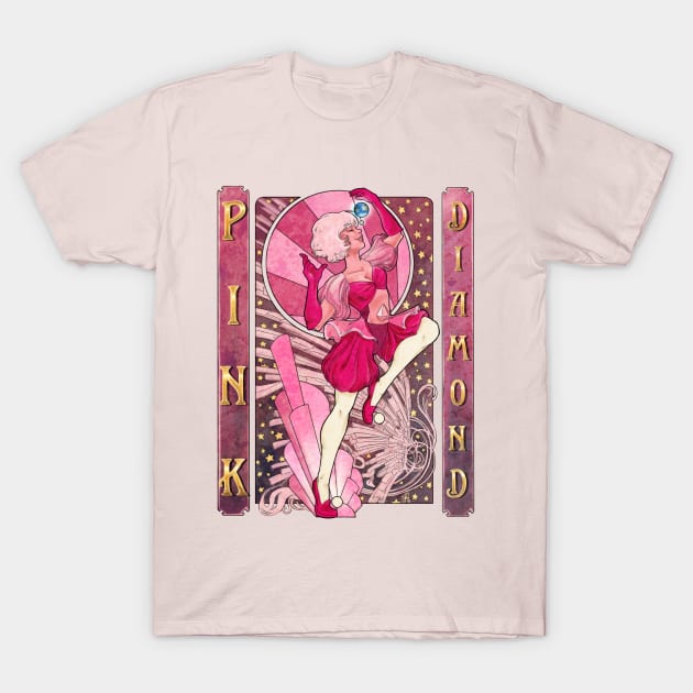 Pink Diamond Nouveau T-Shirt by abstractmouse